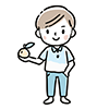 りんごを持つ男性のイラスト