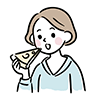 ケーキを食べる女性のイラスト