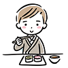 お寿司を食べる男性のイラスト