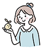 みかんを持つ女性のイラスト