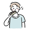 ホットドッグを食べる男性のイラスト