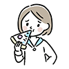 ピザを食べる女性のイラスト