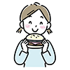 ハンバーガーを食べる女の子のイラスト