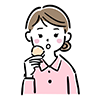 パンを食べる女性のイラスト