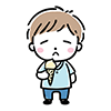 アイスクリームを食べる男の子のイラスト