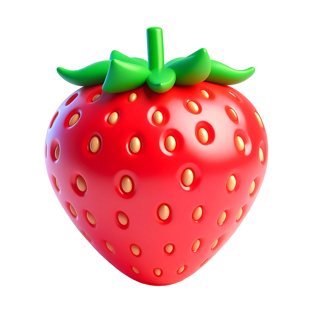 Free, cute strawberry illustrations with transparent backgrounds, available for commercial use