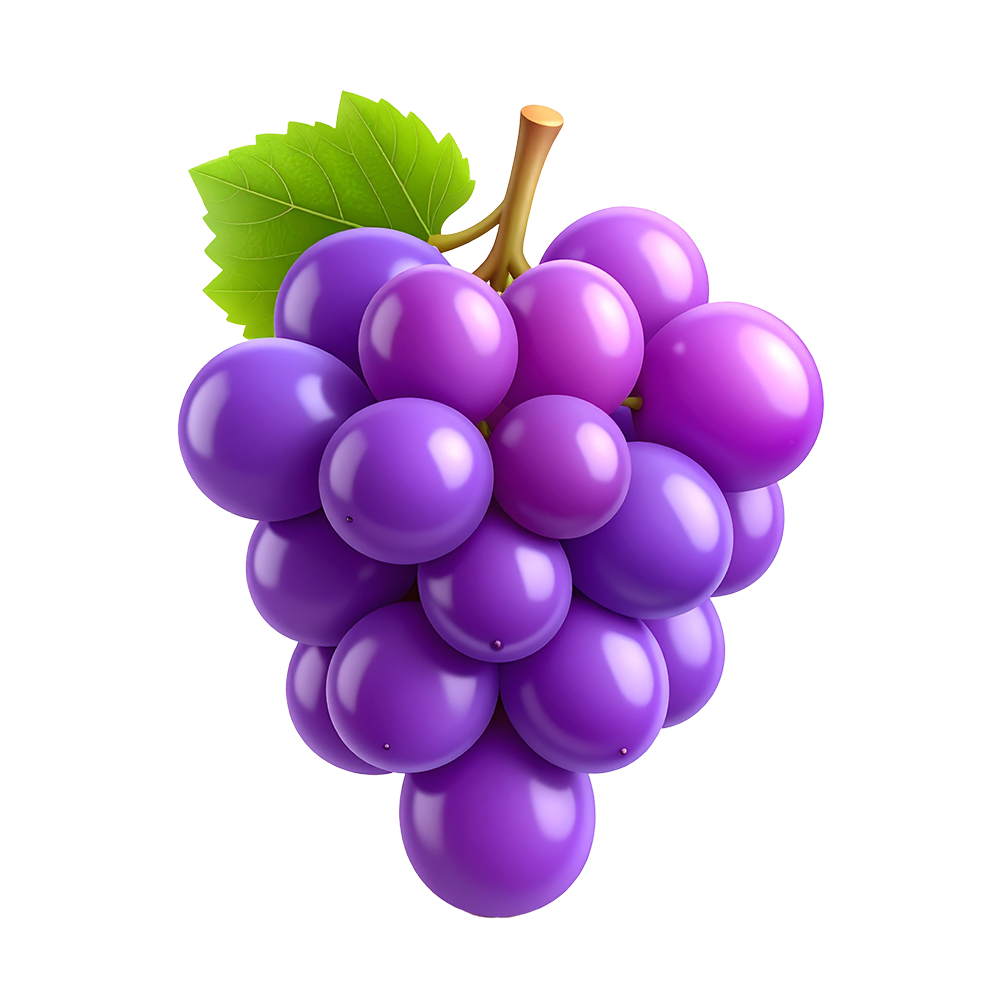 High-quality grape illustration with a transparent background, free for commercial use