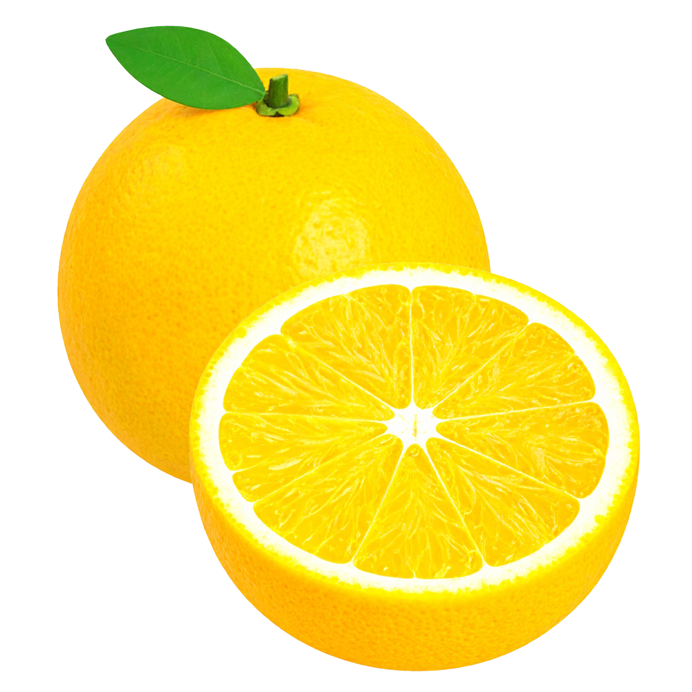 High-quality transparent background free illustration of yuzu, cut in half, and its flesh