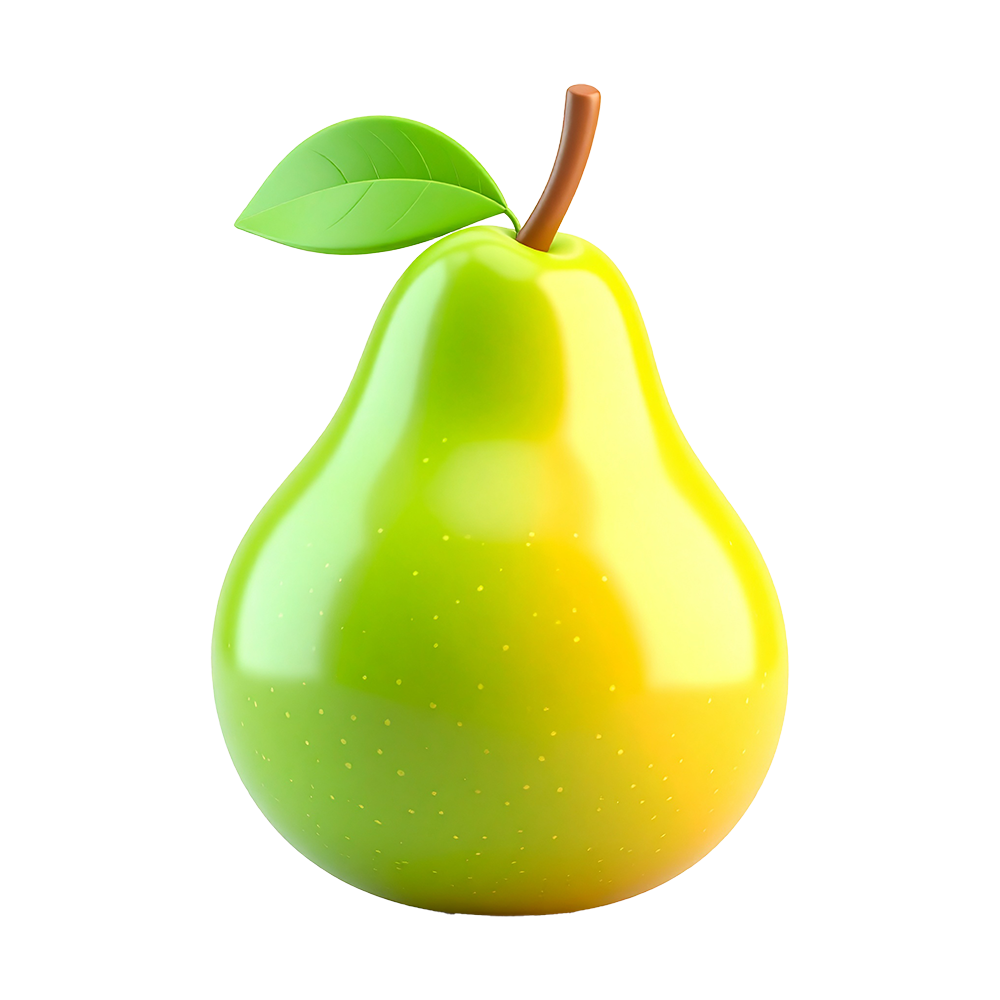 High-quality pear illustration with transparent background, free of charge.