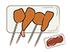 Assorted Kushikatsu-Food ｜ Food ｜ Free Illustration Material